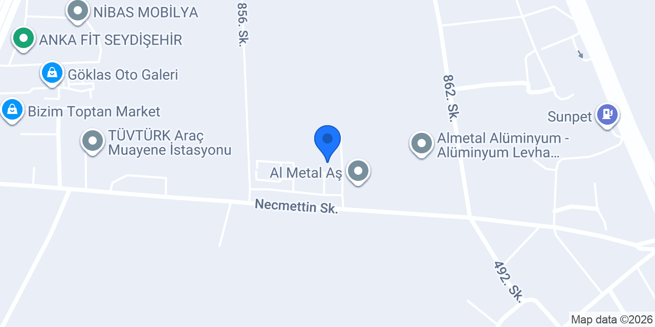 Günay Alüminyum konumu