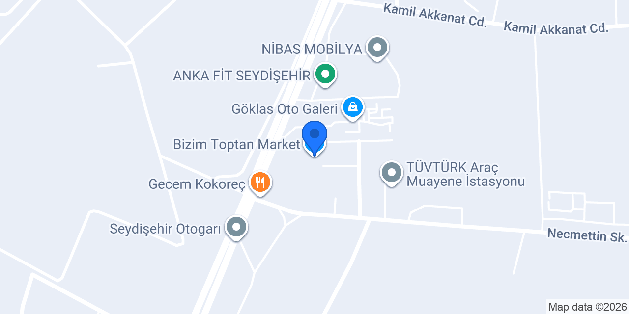 Bizim Toptan Market konumu