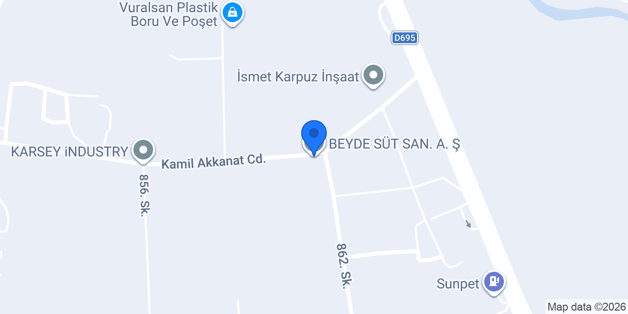 BEYDE SÜT SAN. A. Ş. konumu