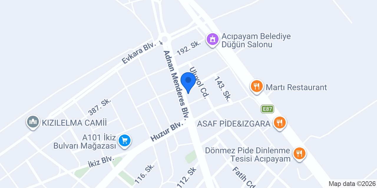 Tillemoğlu Restoran konumu