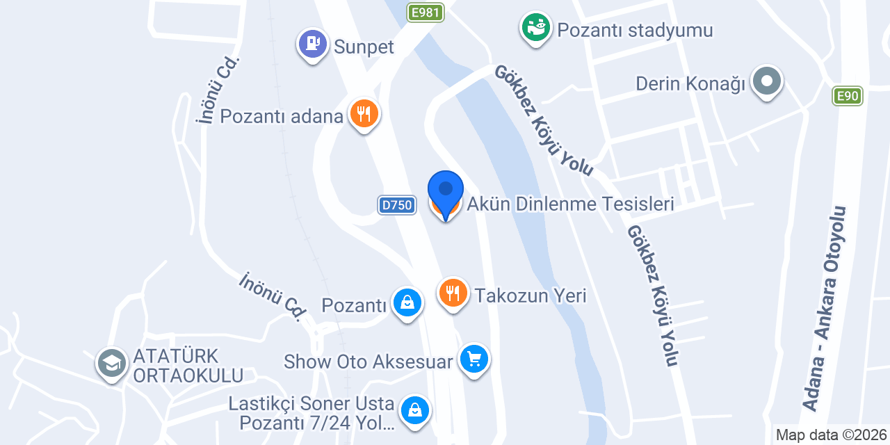 Akün Dinlenme Tesisleri konumu