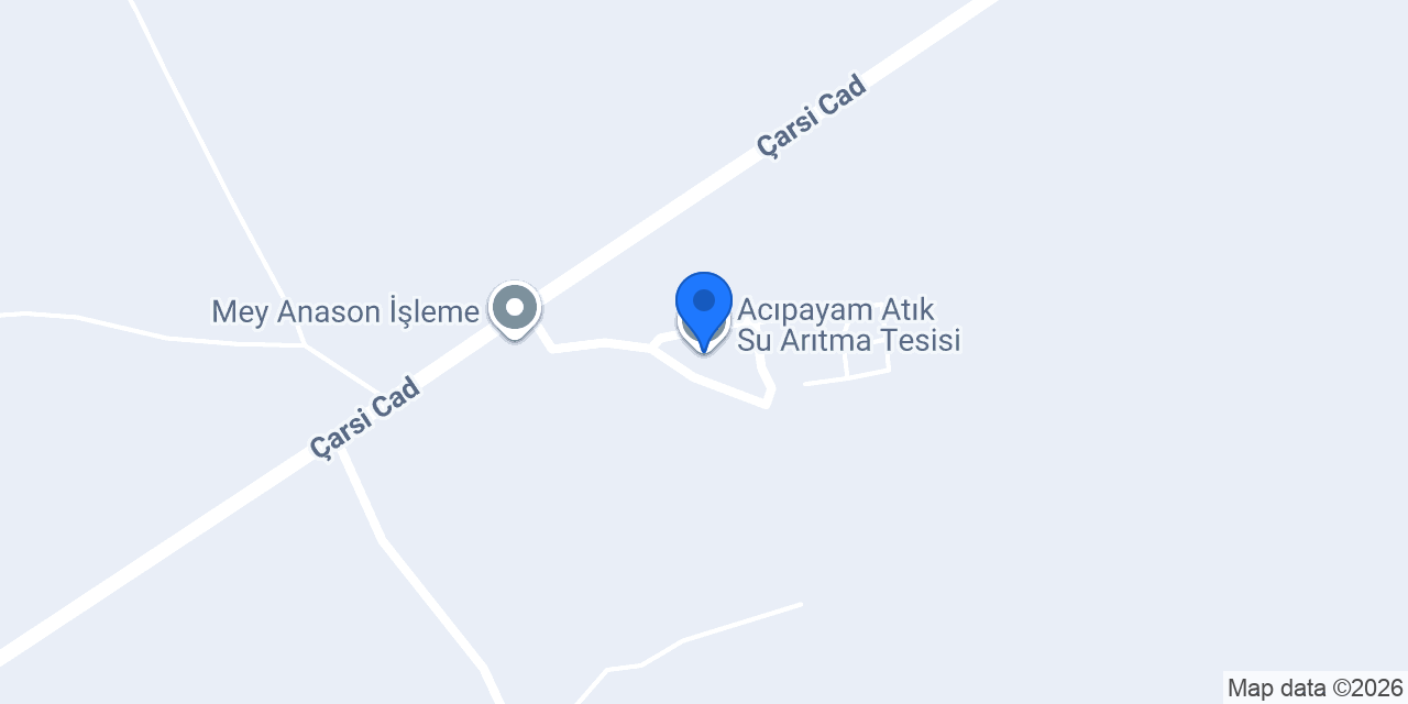 Acıpayam Atık Su Arıtma Tesisi konumu