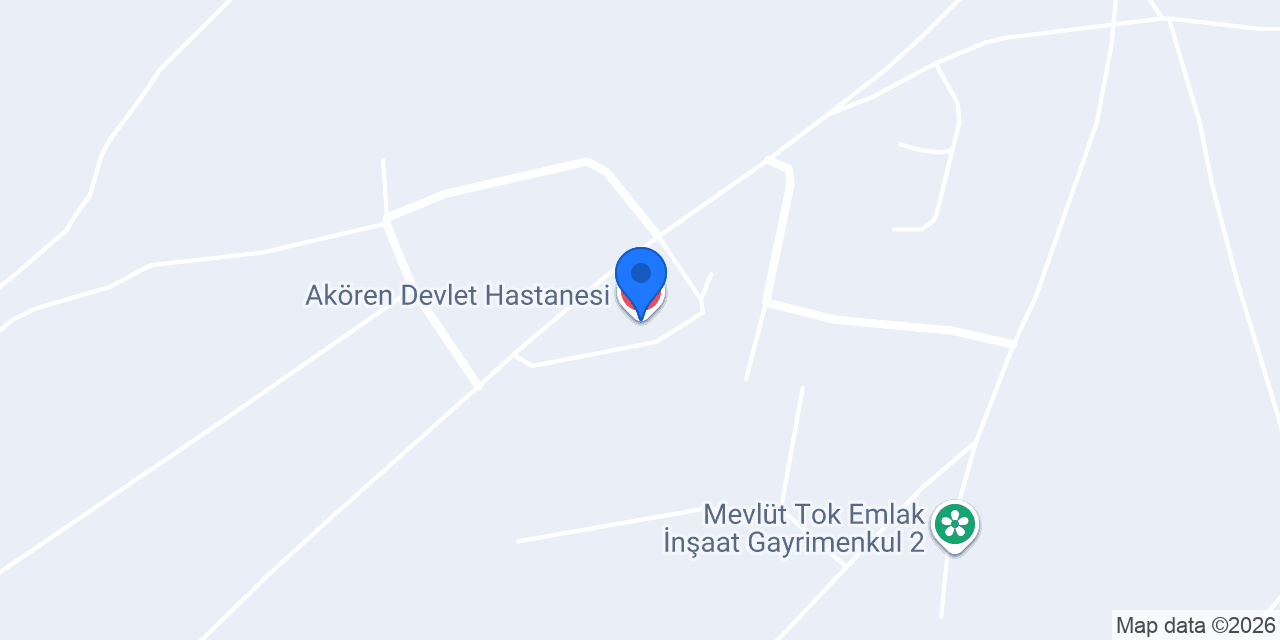 Akören Devlet Hastanesi konumu