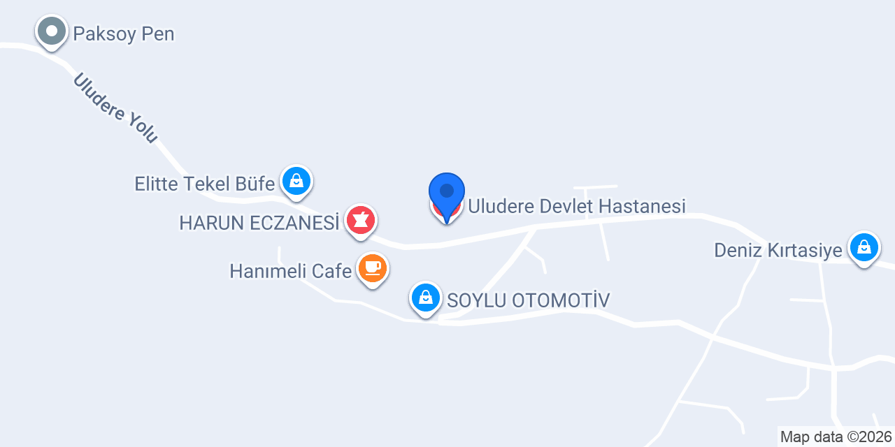 Uludere Devlet Hastanesi konumu