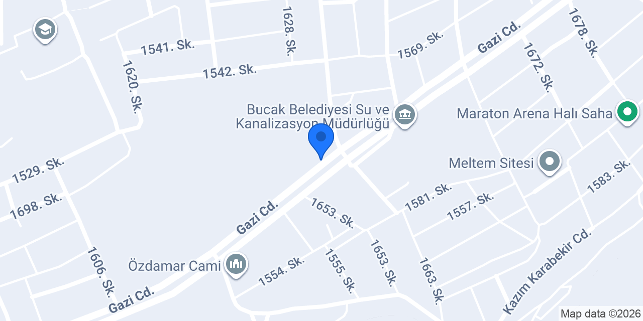 Bucak Belediyesi Park ve Bahçeler Müdürlüğü konumu