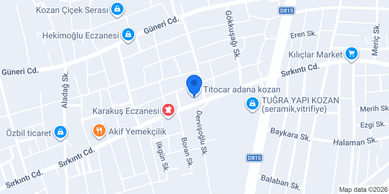 Titocar adana kozan konumu
