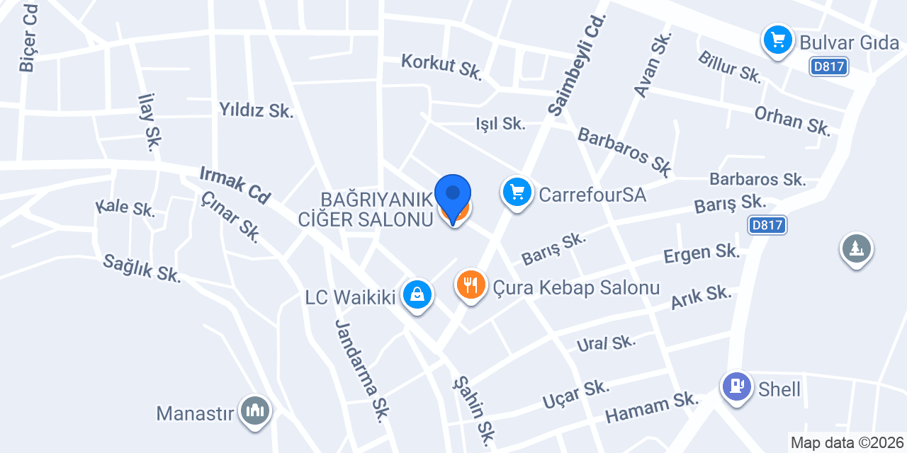BAĞRIYANIK CİĞER SALONU konumu