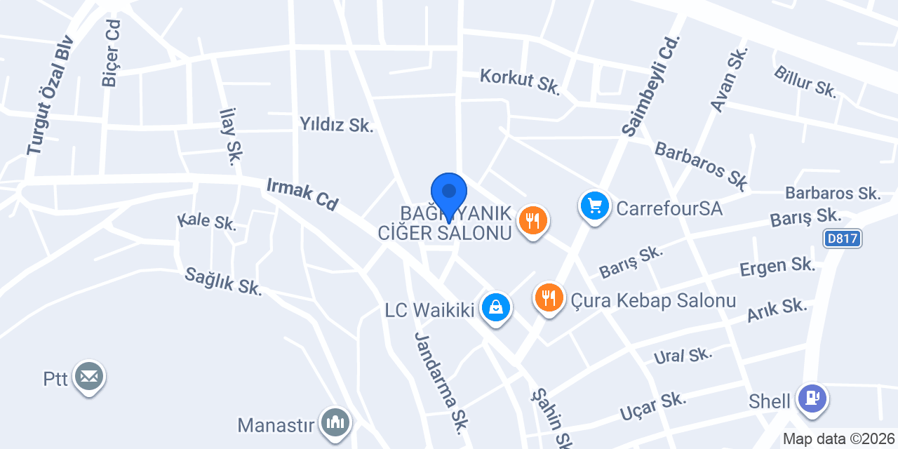 Akbank Kozan Şubesi konumu