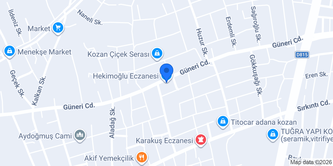 Hekimoğlu Eczanesi konumu