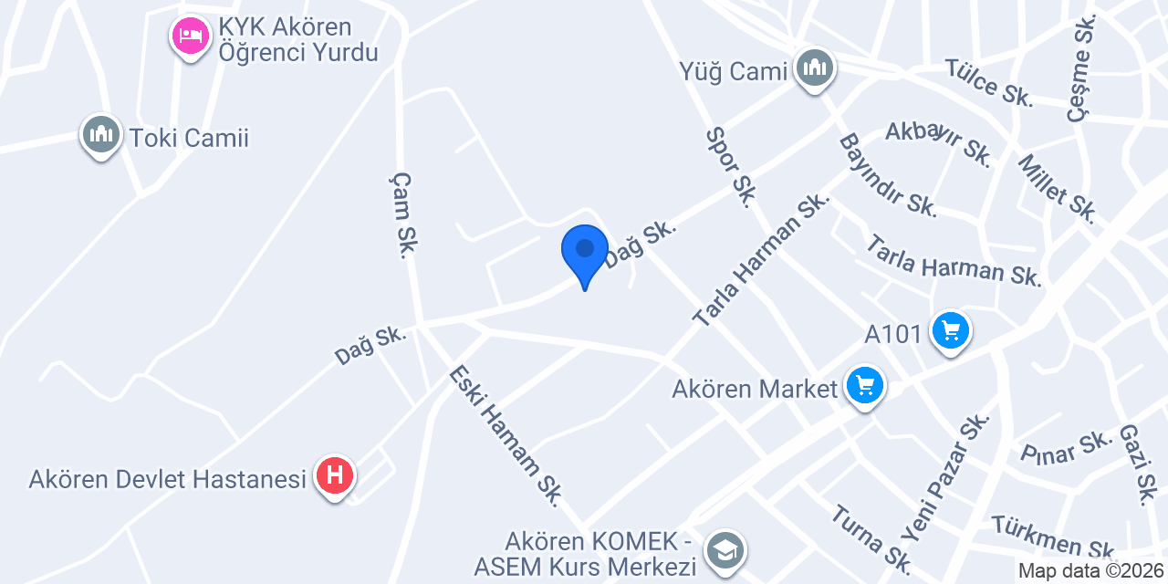 Akören Halk Eğitimi Merkezi konumu