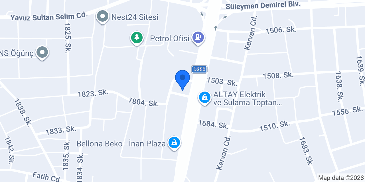 Özcan Otomotiv konumu