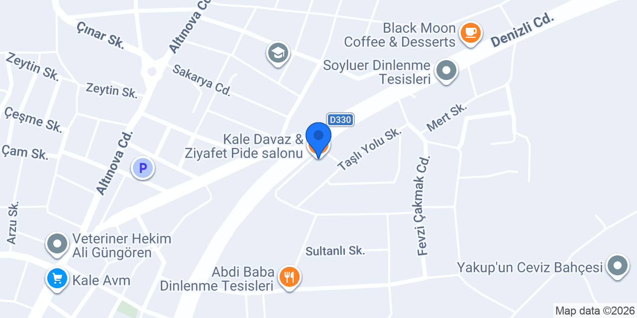 Kale Davaz & Ziyafet Pide salonu konumu