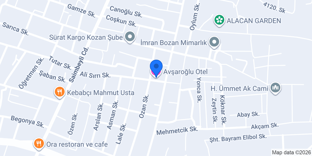 Avşaroğlu Otel konumu