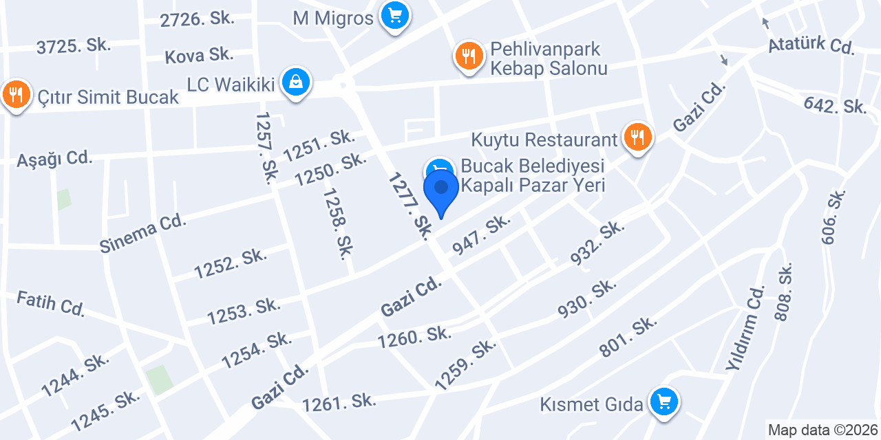 Bucak Veteriner Polikliniği konumu
