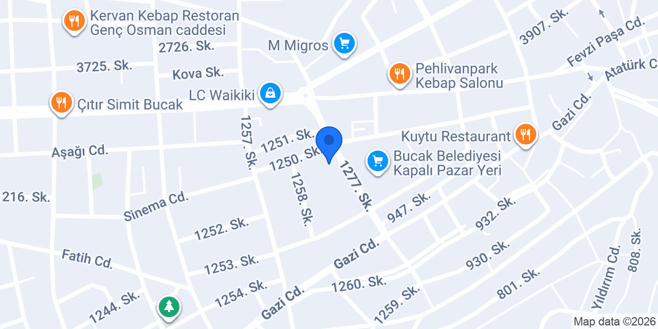 Tahtakale Spot Bucak Şubesi konumu