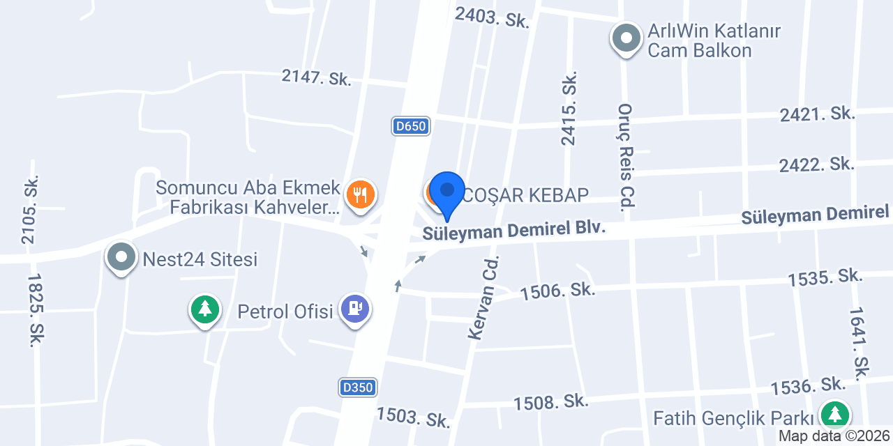 Şahin otomotiv konumu