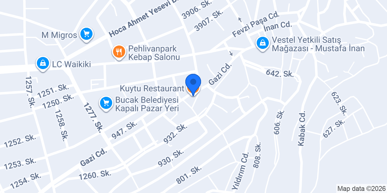 Kuytu Restaurant konumu
