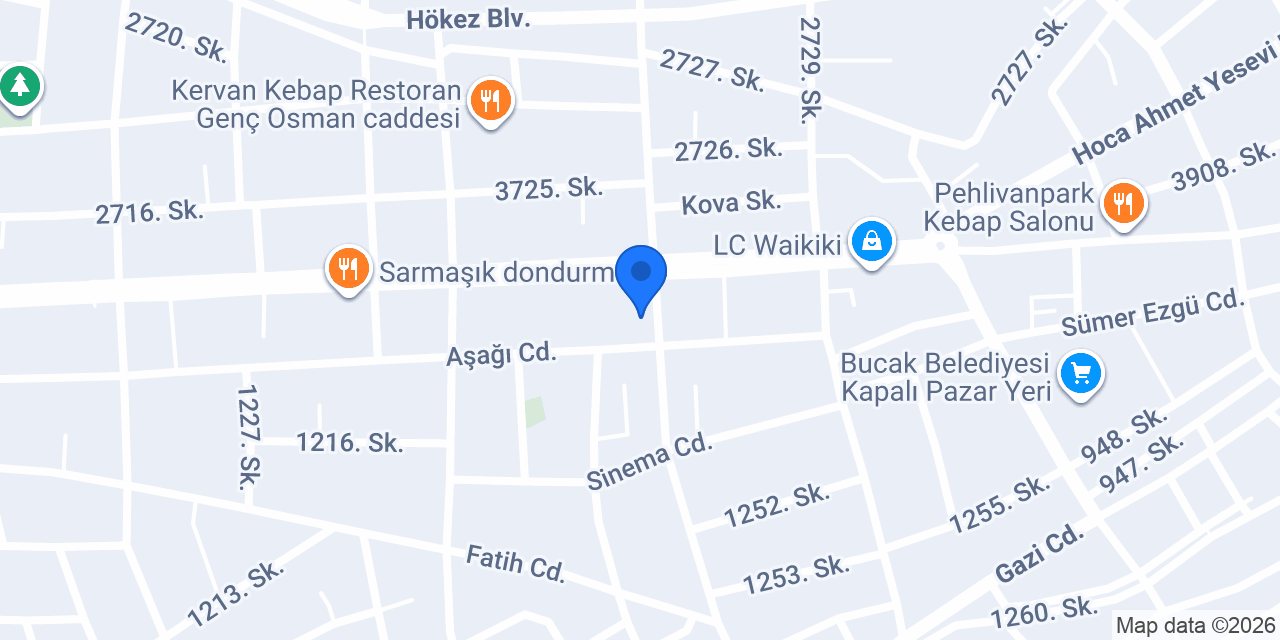 Otel Duru Bucak konumu
