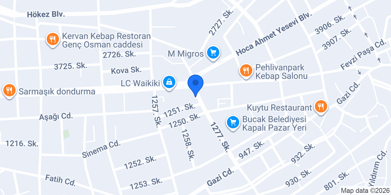 BUCAKTA ARAÇ KİRALAMA konumu