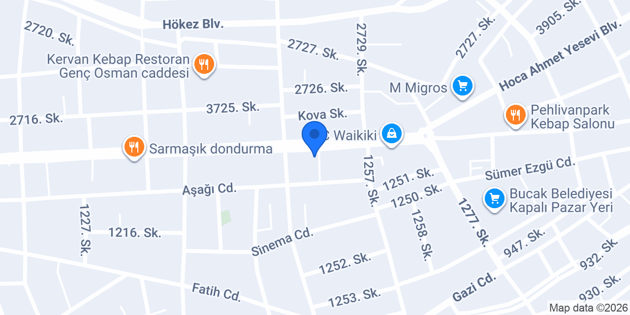 Bucak Dilek Otel konumu