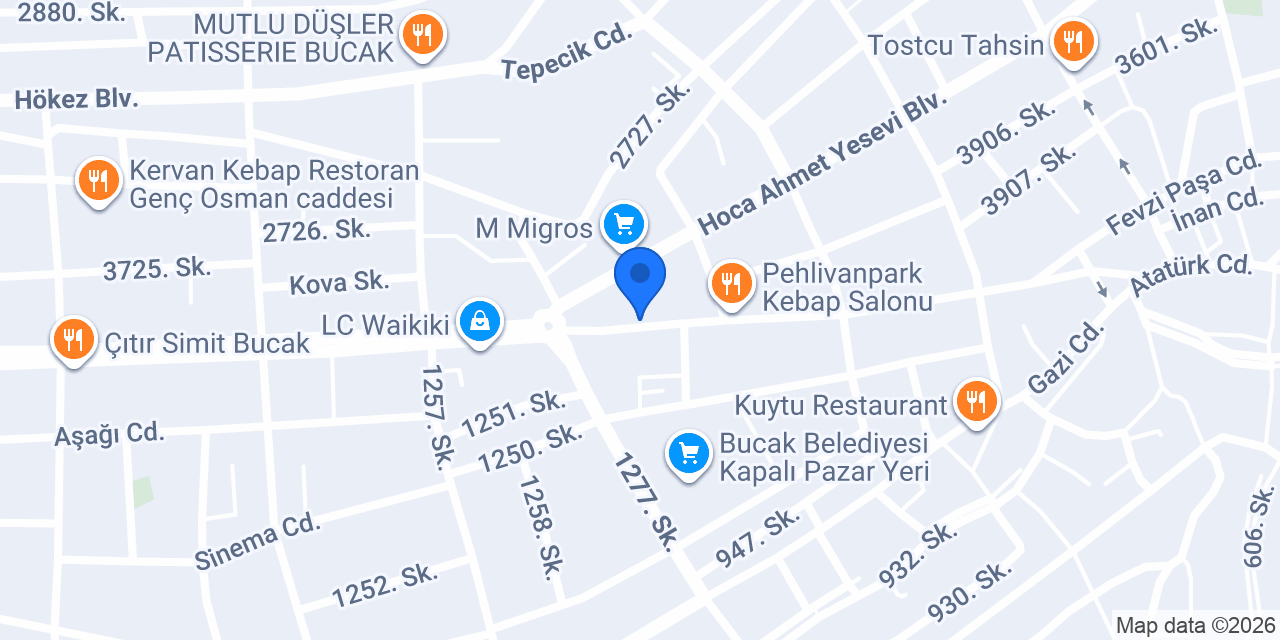 Nur Pastanesi / BUCAK konumu
