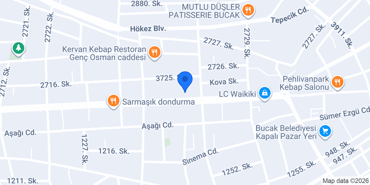 Gökyüzü Eğitim Merkezi Bucak Şubesi konumu
