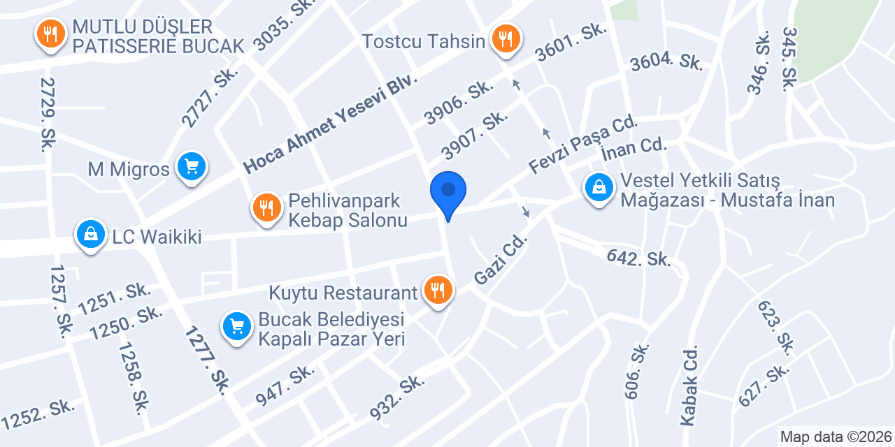 Evcil Petshop Bucak konumu