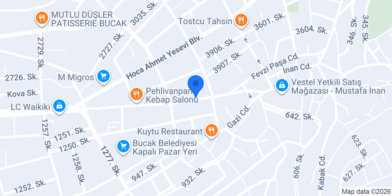Türker Mobilya konumu