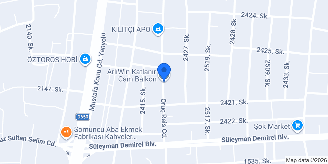 ArlıWin Katlanır Cam Balkon konumu