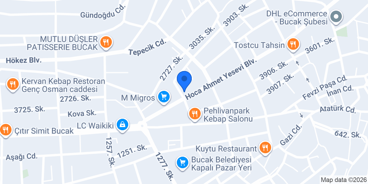 BUCAKSRC & Psikoteknik Değerlendirme Merkezi konumu