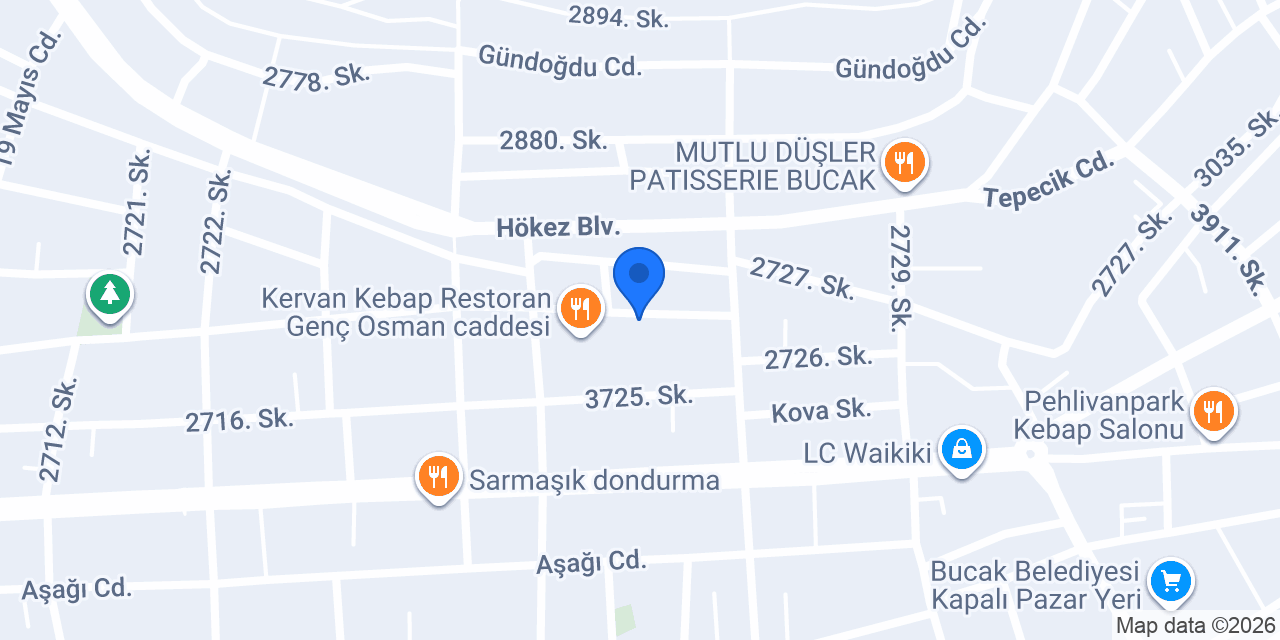 Hayrat Vakfı Bucak konumu