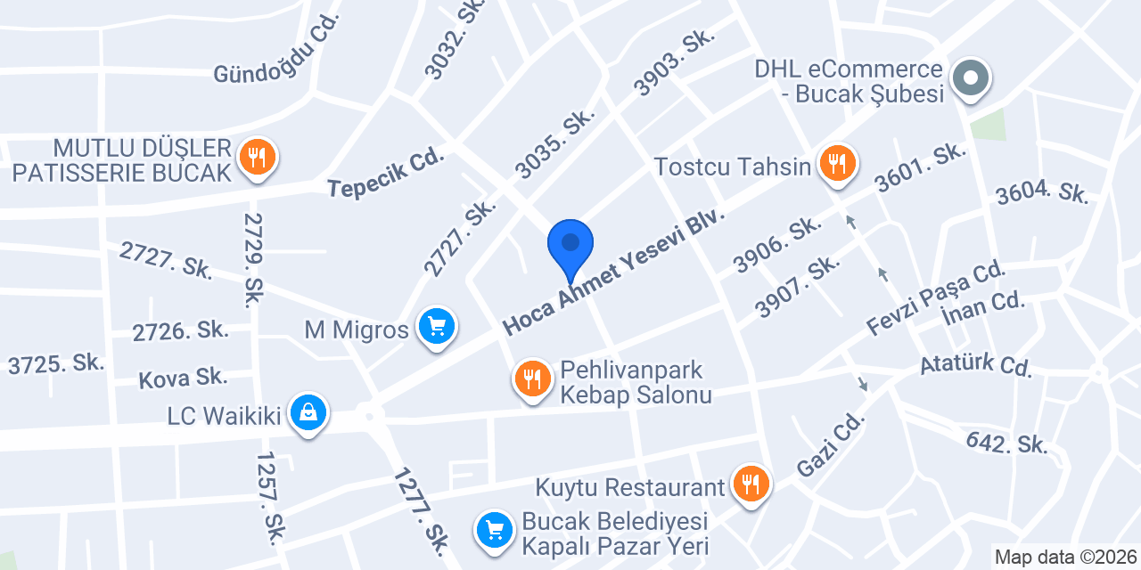 Topay kasap bucak burdur konumu