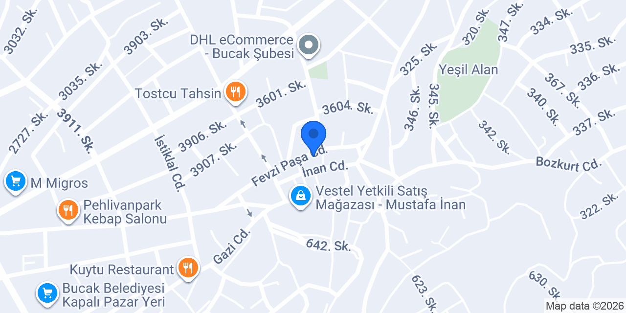 Bucak Ahşap Atölyesi konumu