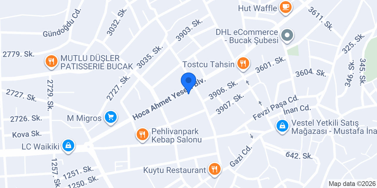 FuzulEv Burdur Bucak Şube konumu