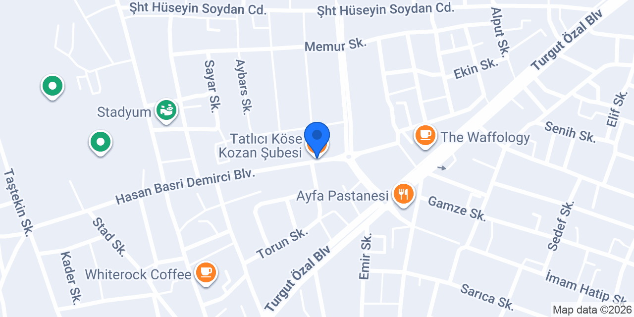 Tatlıcı Köse Kozan Şubesi konumu