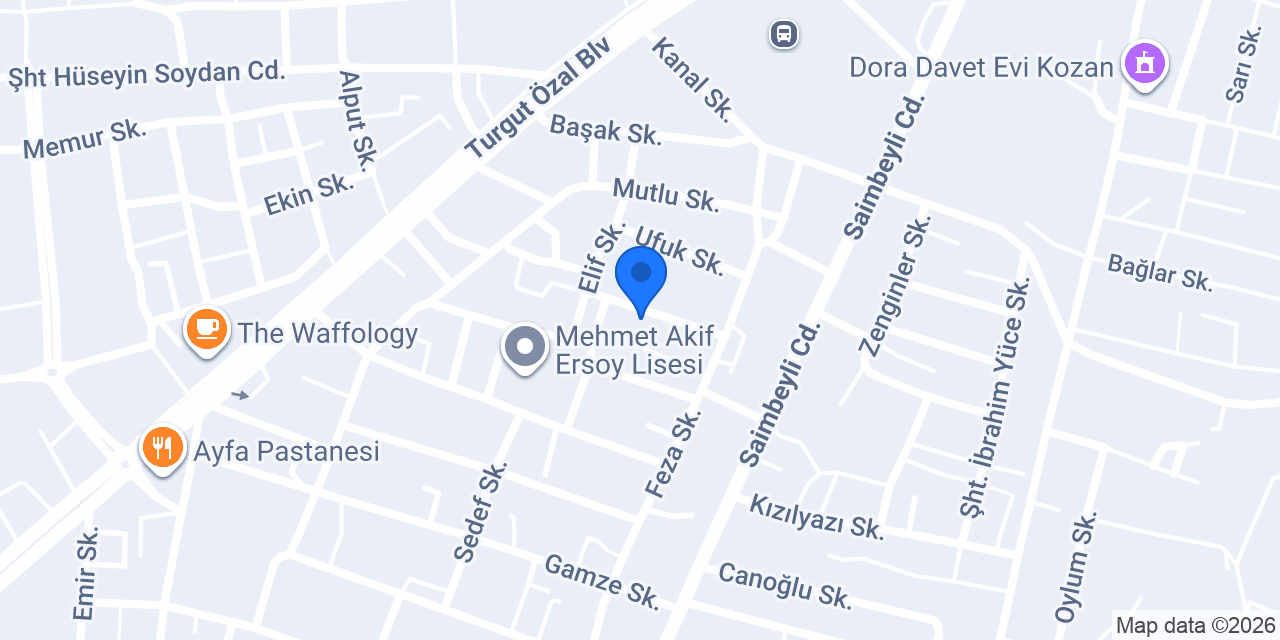 Aras Asansör Kozan Şubesi konumu