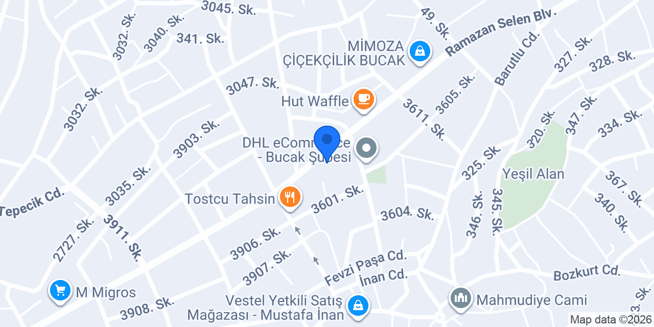 Bucak Gümrük Pazarı konumu