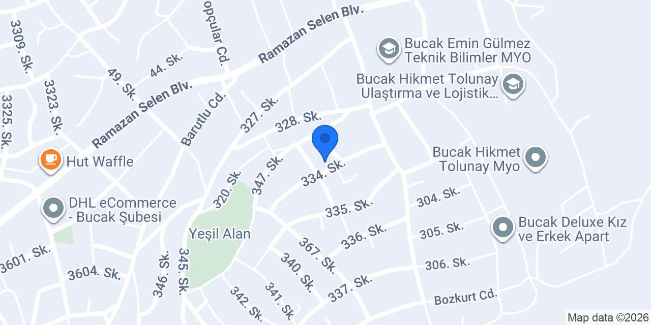 Bucak Özcanlar Erkek Pansiyon Apart konumu