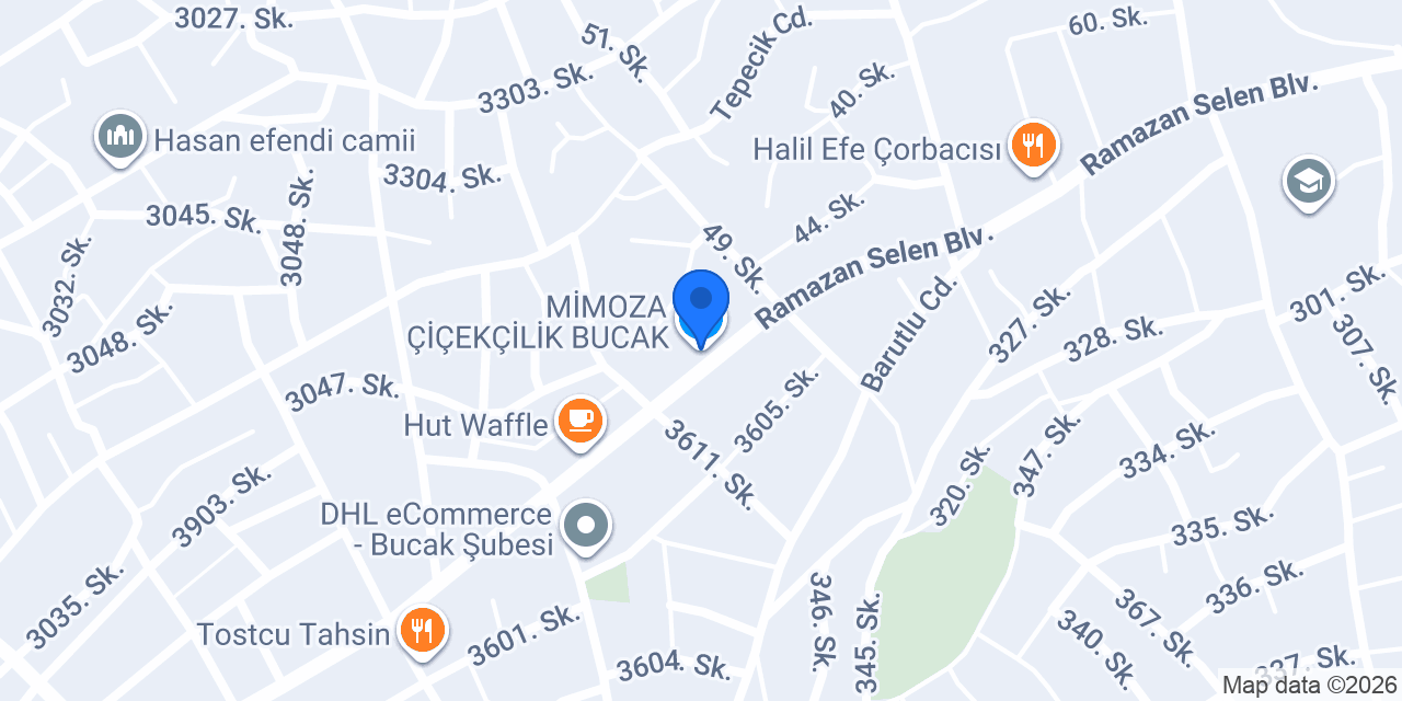 MİMOZA ÇİÇEKÇİLİK BUCAK konumu
