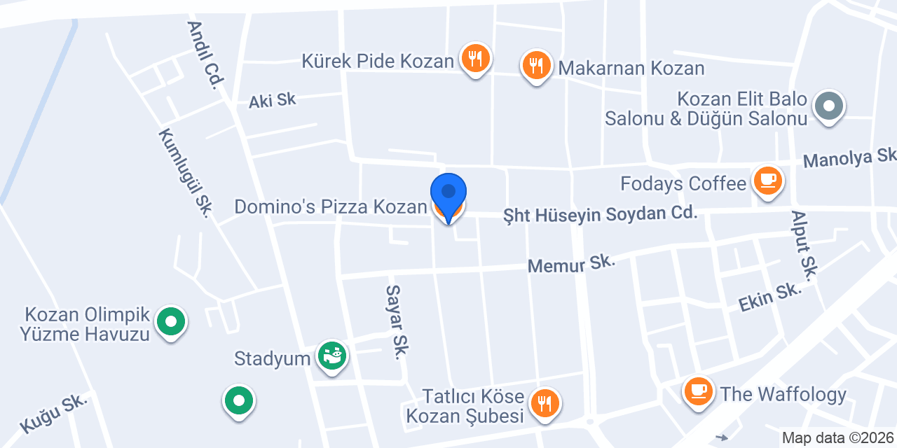 Domino's Pizza Kozan konumu