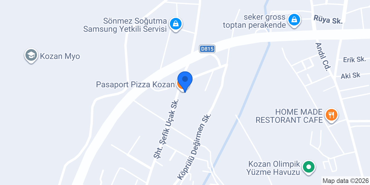 Pasaport Pizza Kozan konumu