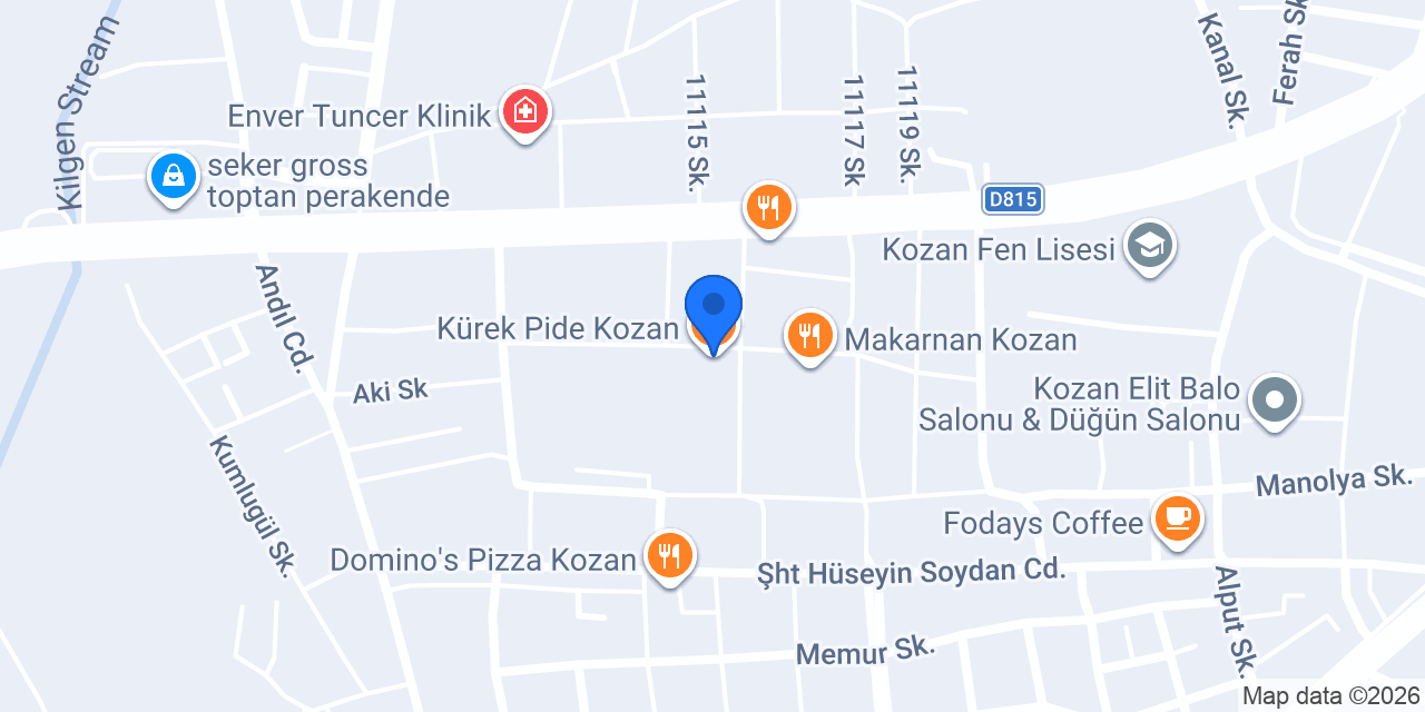 Kürek Pide Kozan konumu