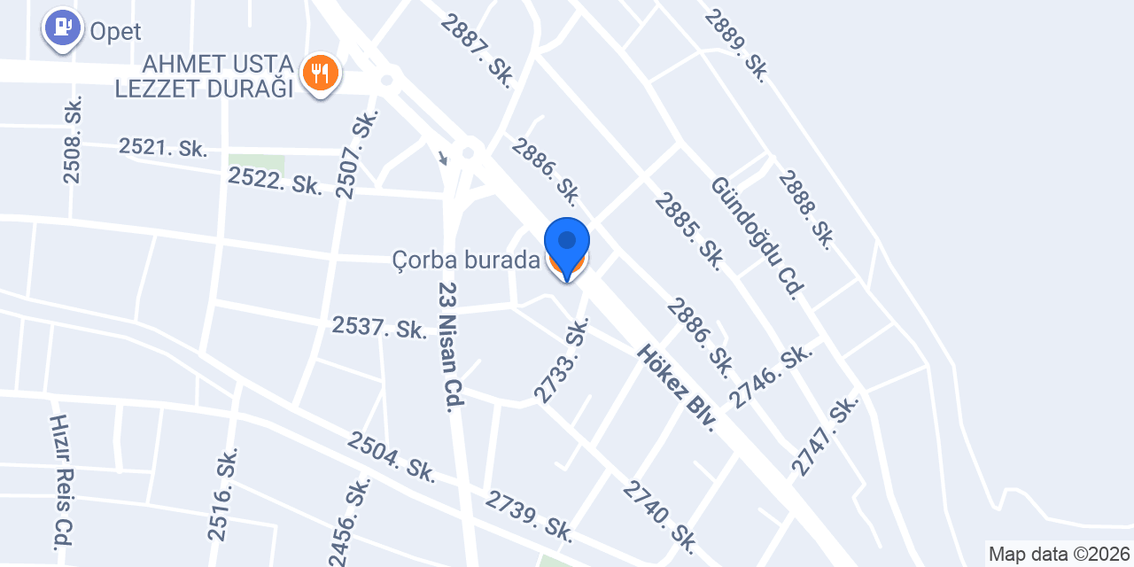 Çorba burada konumu