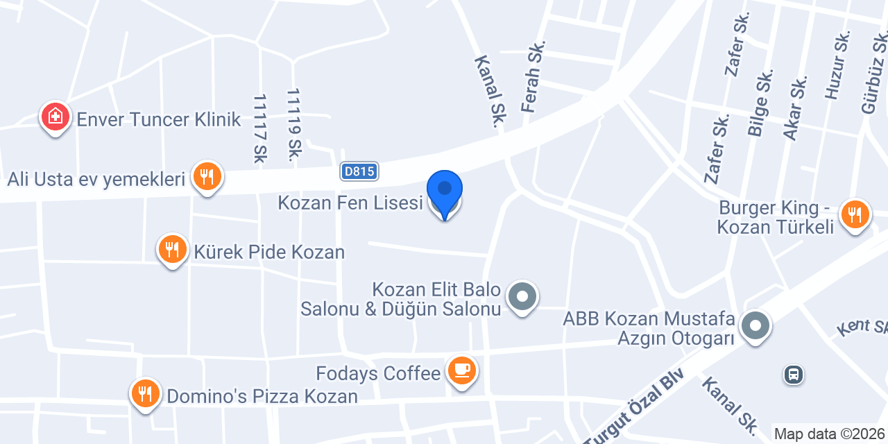 Kozan Fen Lisesi konumu