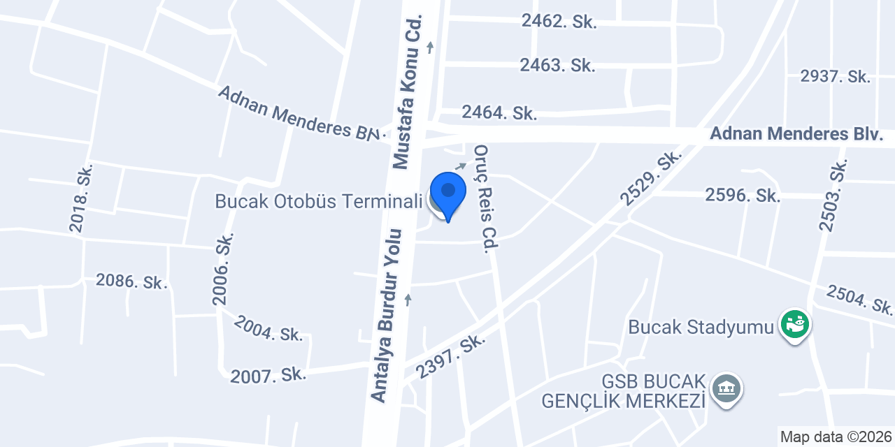 METRO TURİZM BUCAK BURDUR konumu
