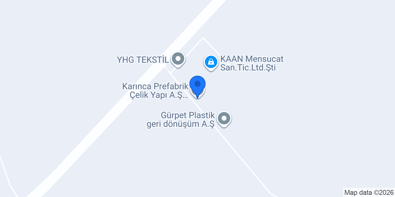 Karınca Prefabrik Çelik Yapı A.Ş. Kahramanmaraş Fabrika konumu