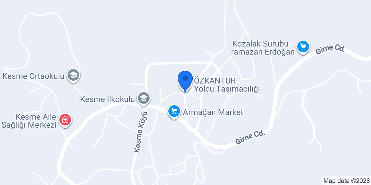 ÖZKANTUR Yolcu Taşımacılığı konumu