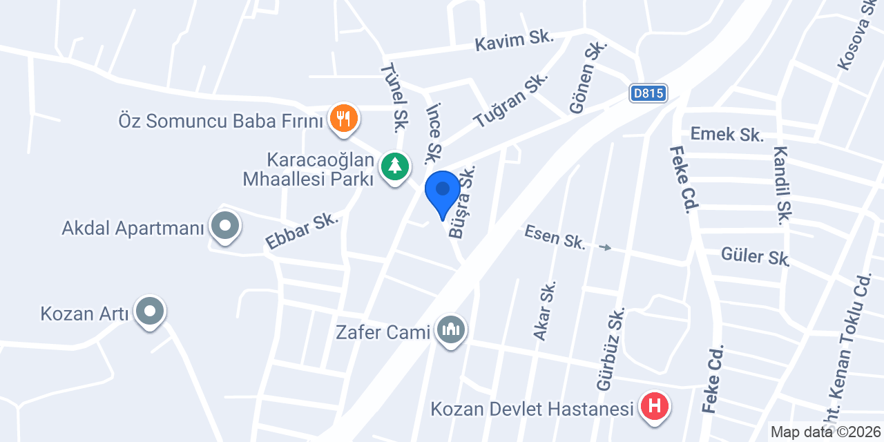 Kaymaz Mobilya Dekorasyon konumu