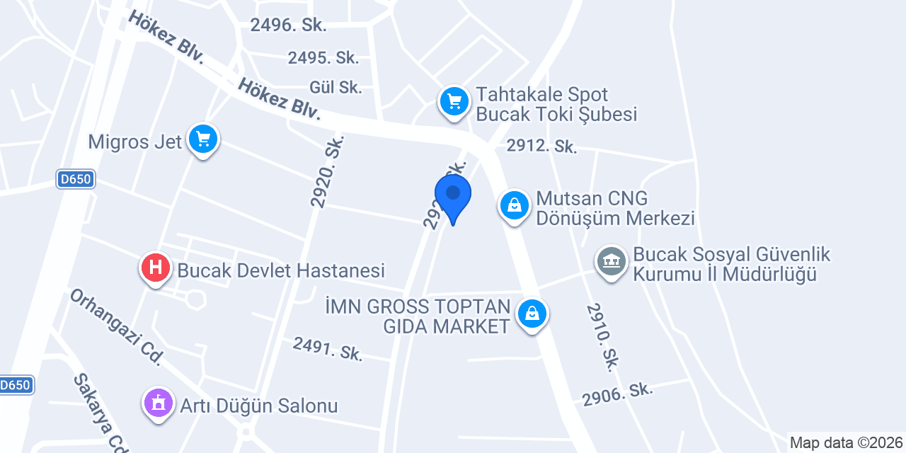 Pilot Garage Bucak Burdur Oto Ekspertiz konumu