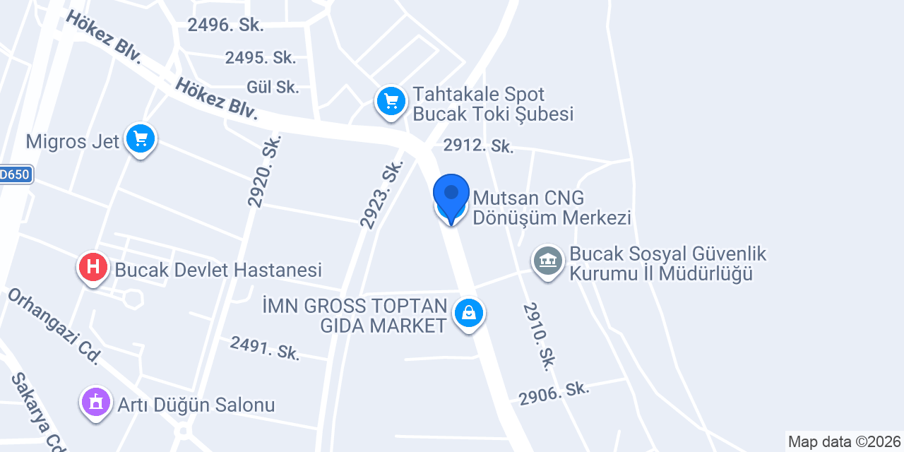 Mutsan CNG Dönüşüm Merkezi konumu